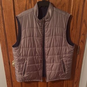 Brooks Brothers Reversible Quilted Sleeveless Vest Grey/Navy
